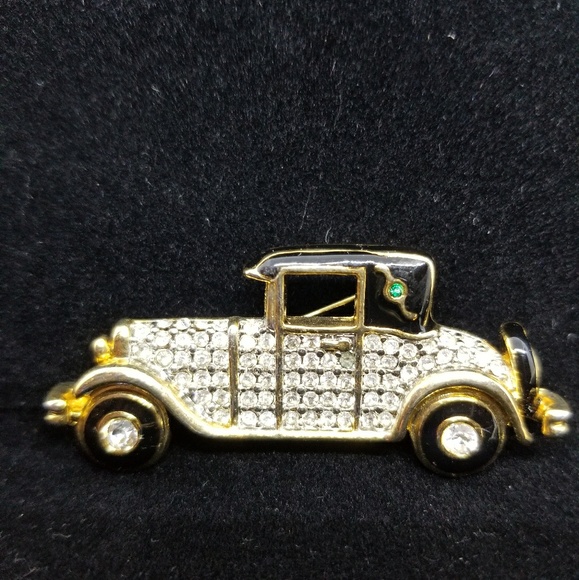 Jewelry | Vintage Rhinestone Motor Car Pin | Poshmark